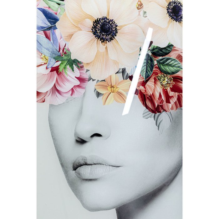 Картина Lady Flowers серого цвета - купить Принты по цене 26750.0