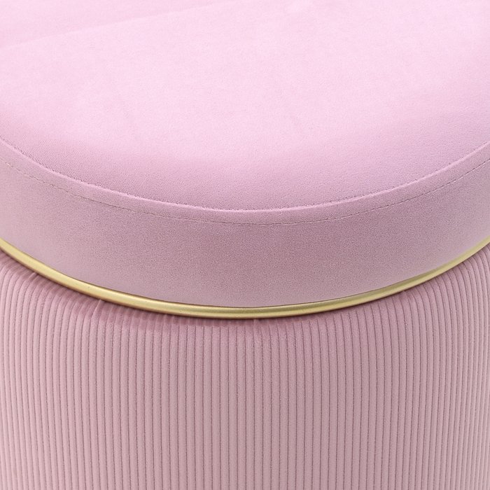 Пуф розового цвета с металлическим обручем  - купить Пуфы по цене 6680.0