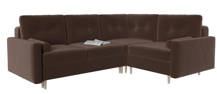 Диван-кровать модульный угловой Белфаст коричневого цвета