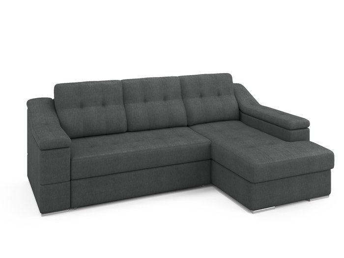 Угловой раскладной диван Liverpool правый темно-серого цвета - лучшие Угловые диваны в INMYROOM