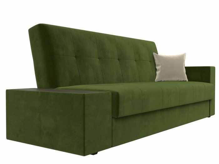 Диван-кровать Лига 020 зеленого цвета со столом слева - лучшие Прямые диваны в INMYROOM