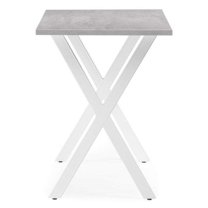 Обеденный стол Алеста Лофт серого цвета на белых ножках - лучшие Обеденные столы в INMYROOM