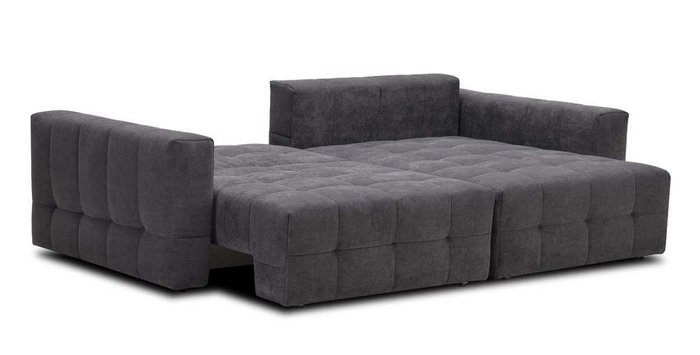 Угловой модульный диван-кровать Энзо темно-серого цвета - лучшие Угловые диваны в INMYROOM