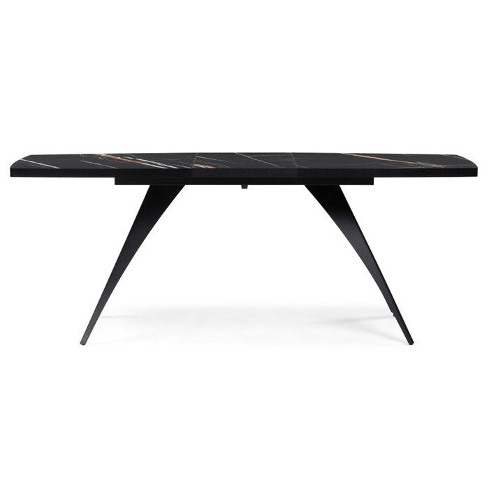 Раздвижной обеденный стол Лардж черного цвета - лучшие Обеденные столы в INMYROOM