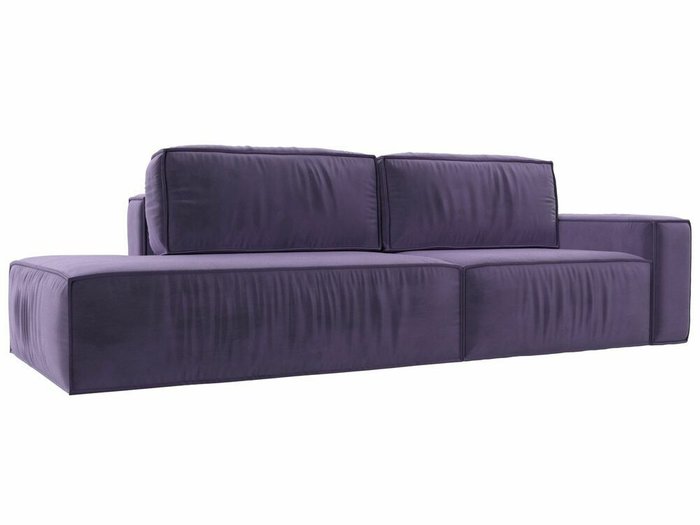 Прямой диван-кровать Прага модерн фиолетового цвета подлокотник справа