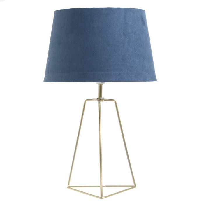 Настольная лампа с синим абажуром