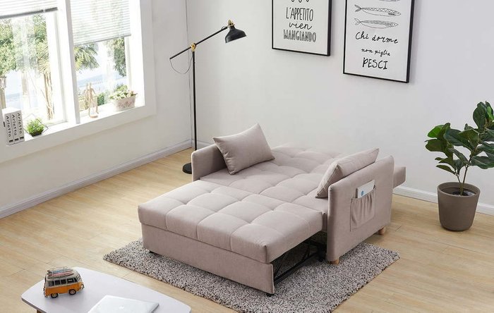 Диван-кровать Benedict серо-бежевого цвета - лучшие Прямые диваны в INMYROOM