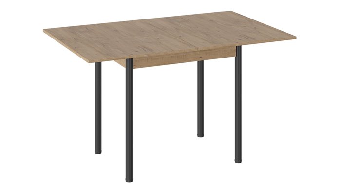 Обеденный стол Родос бежевого цвета на черных ножках - лучшие Обеденные столы в INMYROOM