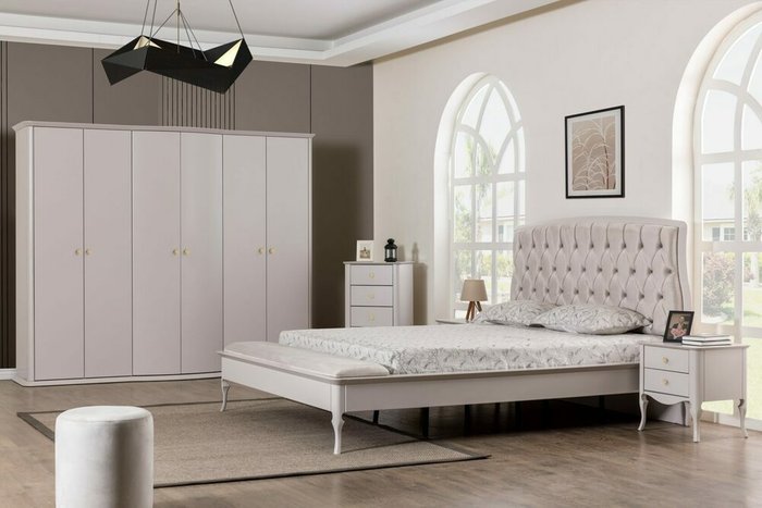Кровать Нео Классика 160х200 белого цвета без подъемного механизма - лучшие Кровати для спальни в INMYROOM