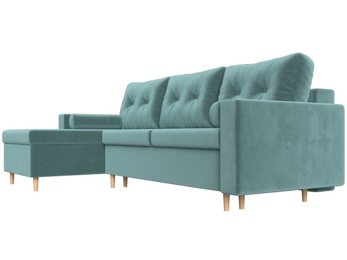 Угловой диван-кровать Белфаст бирюзового цвета левый угол - лучшие Угловые диваны в INMYROOM