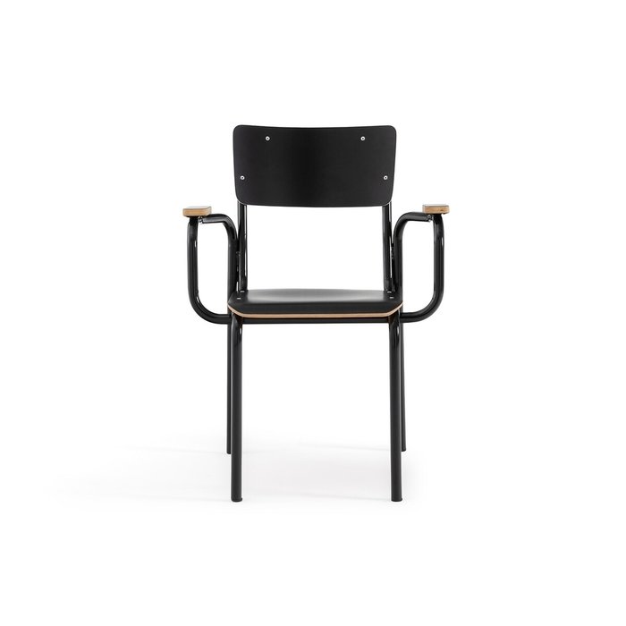 Стул с подлакотниками Hiba черного цвета - купить Обеденные стулья по цене 17108.0