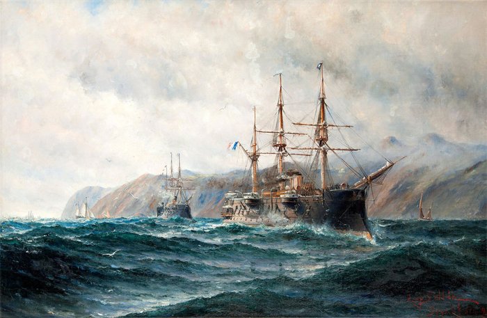 Репродукция картины на холсте Battleship 1902 г.