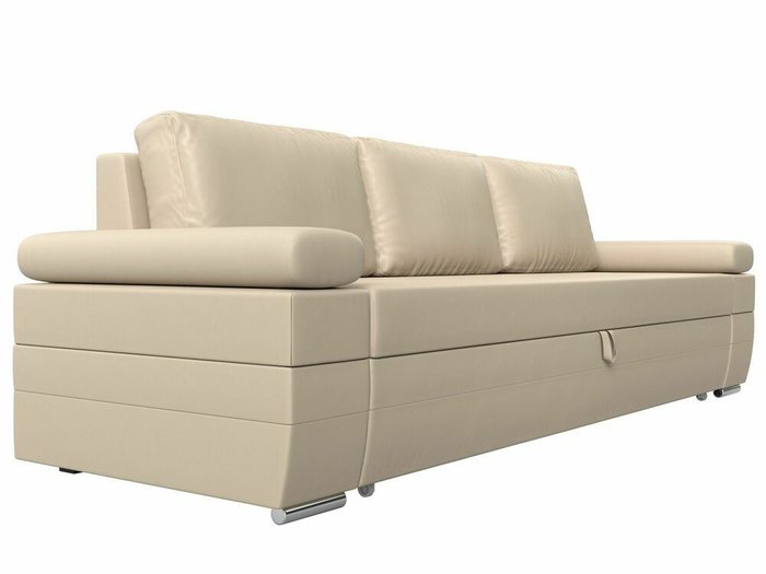 Прямой диван-кровать Канкун бежевого цвета (экокожа) - лучшие Прямые диваны в INMYROOM