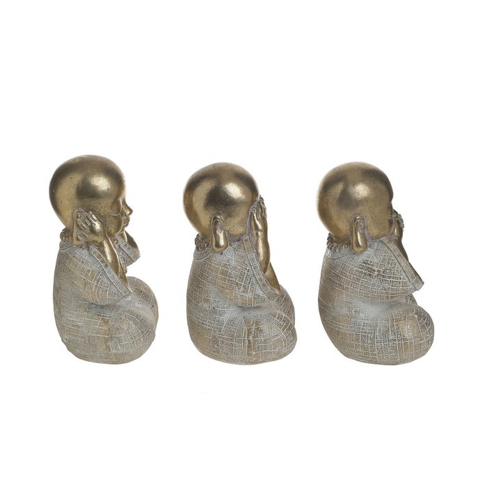 Набор из трех статуэток Buddha серо-золотого цвета  - купить Фигуры и статуэтки по цене 4260.0
