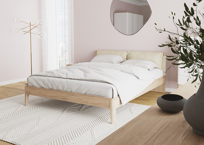 Кровать Line 160х200 бежевого цвета - купить Кровати для спальни по цене 84900.0