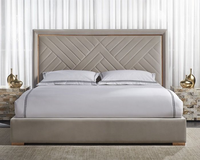 Кровать Manhattan 140х200 бежевого увета - лучшие Кровати для спальни в INMYROOM