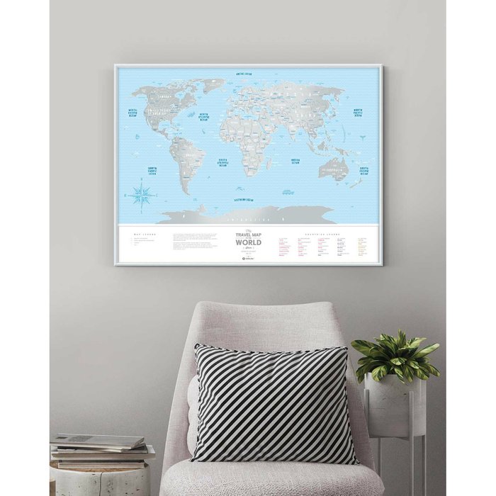 Карта travel map silver world - купить Декор стен по цене 2100.0