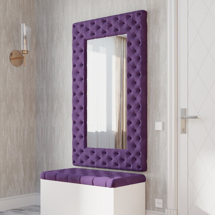 Настенное зеркало Дивино в раме фиолетового цвета - купить Настенные зеркала по цене 15003.0