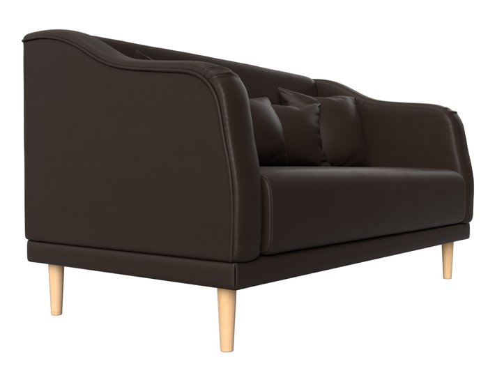 Прямой диван Киото коричневого цвета (экокожа) - лучшие Прямые диваны в INMYROOM