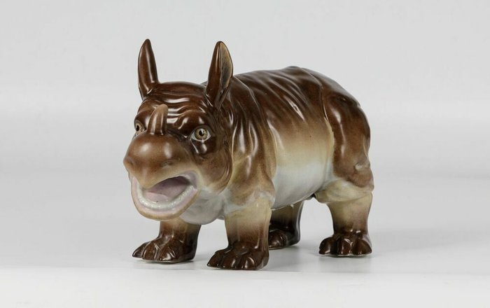 Фигурка Носорог бежево-коричневого цвета - купить Фигуры и статуэтки по цене 7670.0