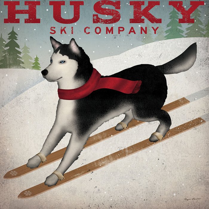 Репродукция картины на холсте Husky Ski Co 
