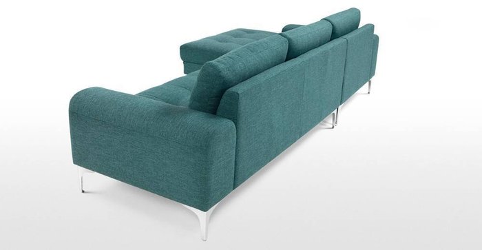 Раскладной диван Vittorio угловой левосторонний бирюзового цвета - лучшие Угловые диваны в INMYROOM