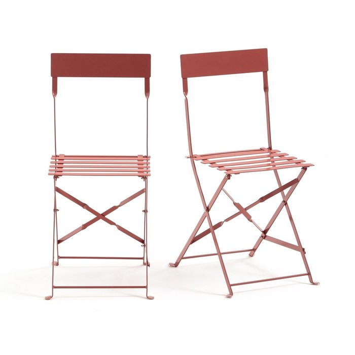 Комплект складных стульев из металла Ozevan коричневого цвета