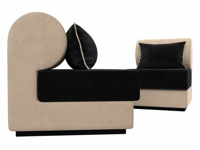 Набор из двух кресел Кипр черно-бежевого цвета - лучшие Комплекты мягкой мебели в INMYROOM