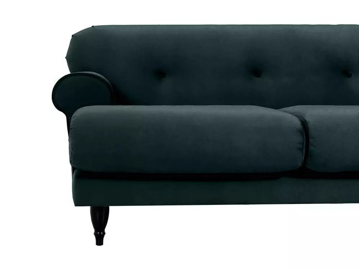 Диван Italia темно-зеленого цвета с черными ножками - лучшие Прямые диваны в INMYROOM