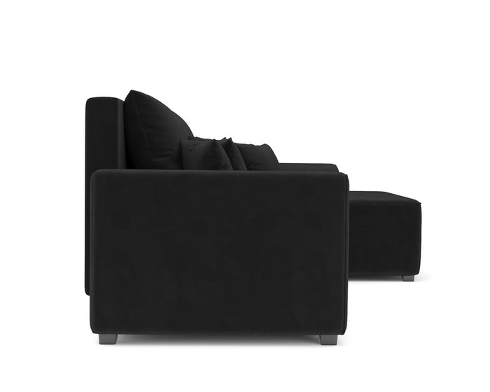 Угловой диван-кровать Каскад черного правый угол - лучшие Угловые диваны в INMYROOM