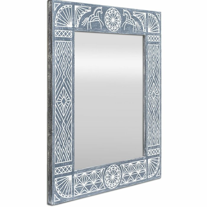 Зеркало настенное в раме Ladoga Gray серого цвета - купить Настенные зеркала по цене 21900.0