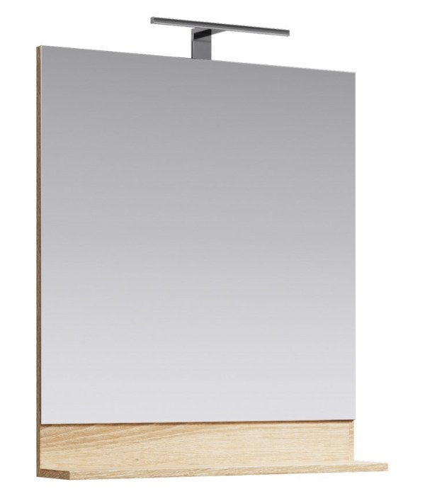 Настенное зеркало Фостер 70х80 бежевого цвета с подсветкой