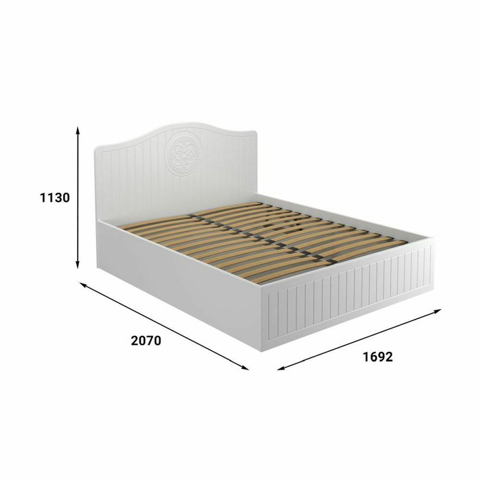 Кровать Монблан 160х200 белого цвета с подъемным механизмом - купить Кровати для спальни по цене 55320.0