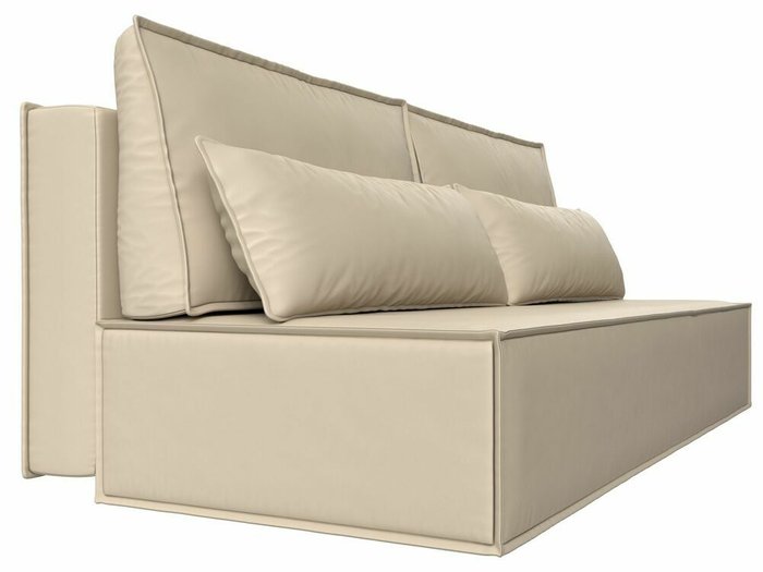 Прямой диван Фабио Лайт бежевого цвета (экокожа) - лучшие Прямые диваны в INMYROOM