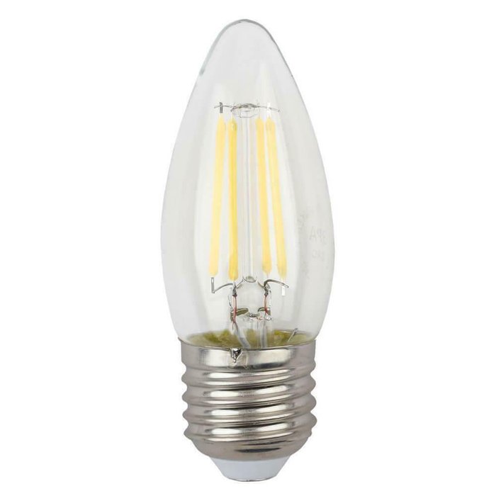 Лампа светодиодная филаментная ЭРА E27 5W 2700K прозрачная F-LED P45-5W-827-E27 Б0019008