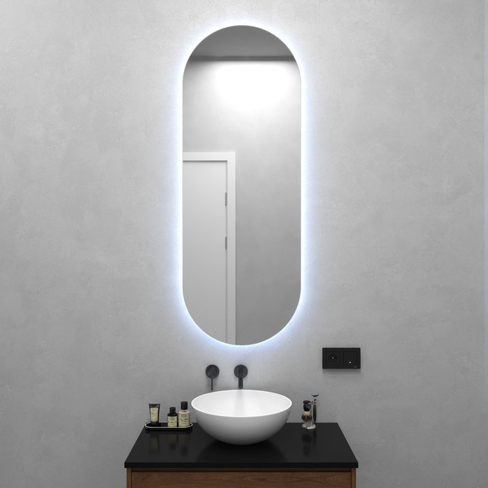 Настенное зеркало Nolvis NF LED M с холодной подсветкой  - лучшие Настенные зеркала в INMYROOM