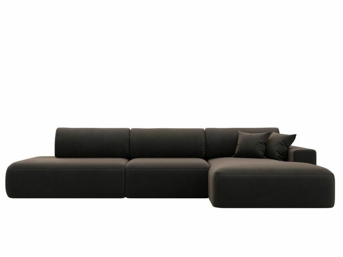 Угловой диван-кровать Лига 036 Модерн Лонг темно-коричневого цвета правый угол - купить Угловые диваны по цене 112999.0
