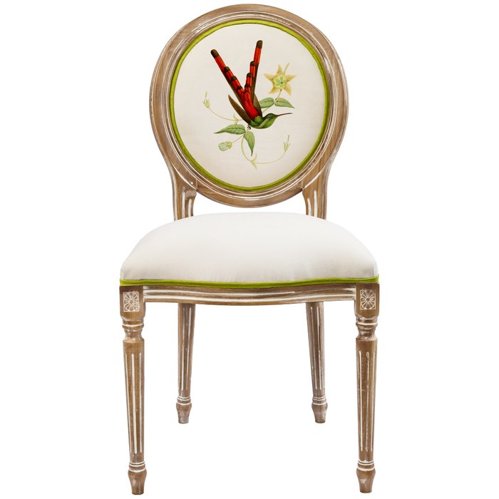 Стул Птица драгоценности с принтом 7 бежевого цвета - купить Обеденные стулья по цене 32000.0