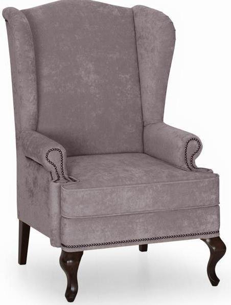 Кресло английское Биг Бен с ушками дизайн 13 серого цвета
