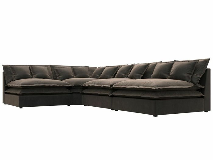 Угловой диван Лига 040 коричневого цвета левый угол - лучшие Угловые диваны в INMYROOM