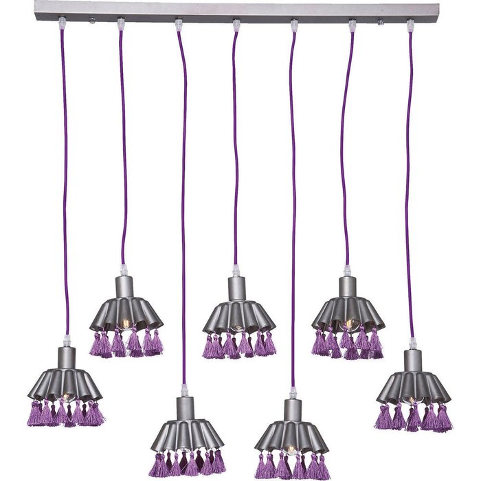 Люстра для столовой Flutto с фиолетовыми плафонами - купить Подвесные люстры по цене 31976.0