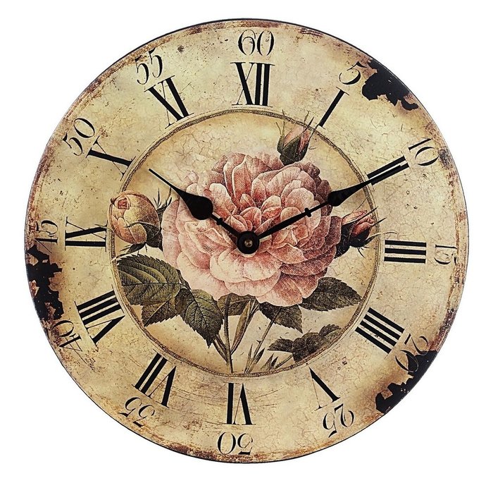 Часы настенные Розы бежевого цвета