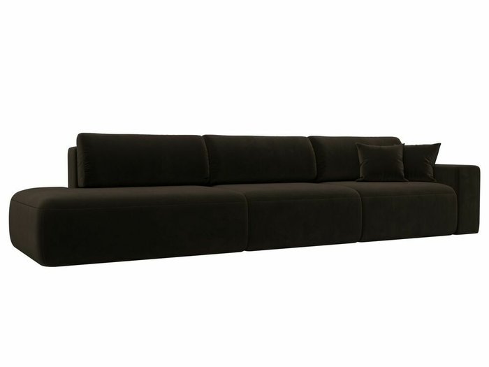 Диван-кровать Лига 036 Модерн Лонг темно-коричневого цвета с правым подлокотником