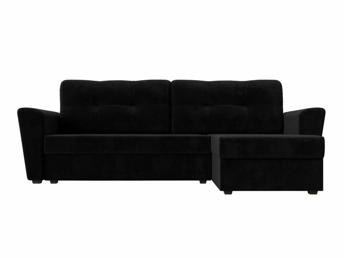 Угловой диван-кровать Амстердам лайт черного цвета правый угол - купить Угловые диваны по цене 30999.0