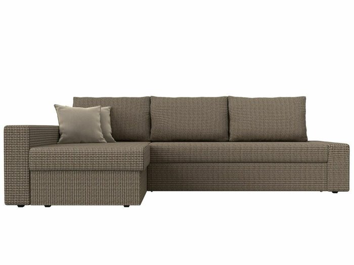 Угловой диван-кровать Версаль бежево-коричневого цвета левый угол - купить Угловые диваны по цене 44999.0