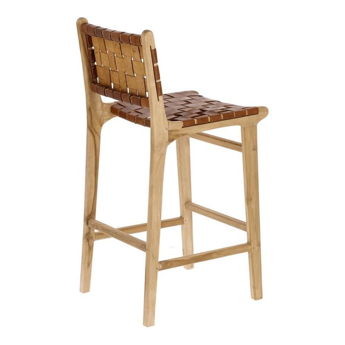 Барный стул Calixta с кожаной оплеткой - лучшие Барные стулья в INMYROOM
