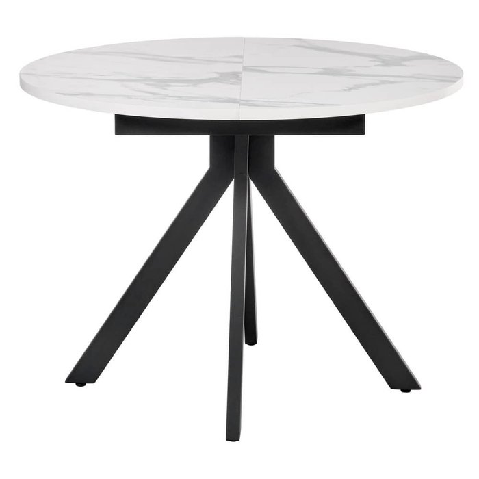 Раздвижной обеденный стол Rudolf бело-черного цвета - купить Обеденные столы по цене 20690.0