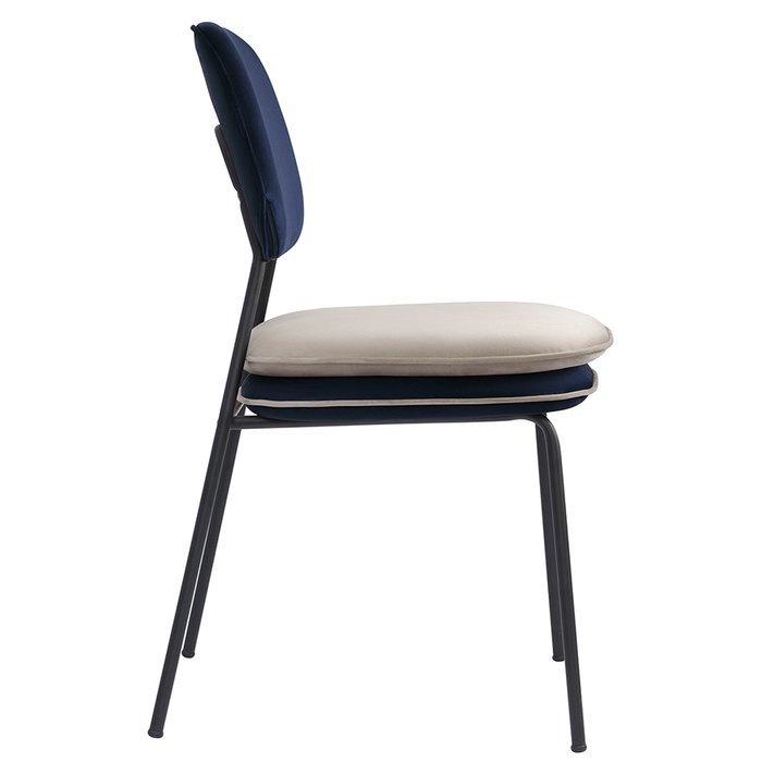 Стул Реа с контрастным кантом темно-синего-бежевого цвета - лучшие Обеденные стулья в INMYROOM