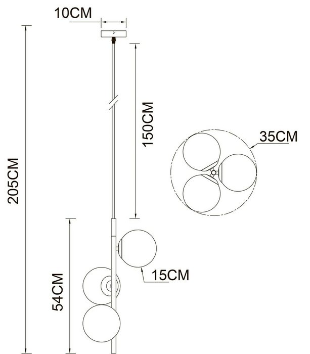 Подвесной светильник Arte Lamp ALCOR A2224SP-3BK - лучшие Подвесные светильники в INMYROOM