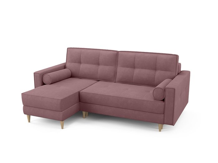 Угловой диван-кровать левый Оtto темно-розового цвета - купить Угловые диваны по цене 77700.0